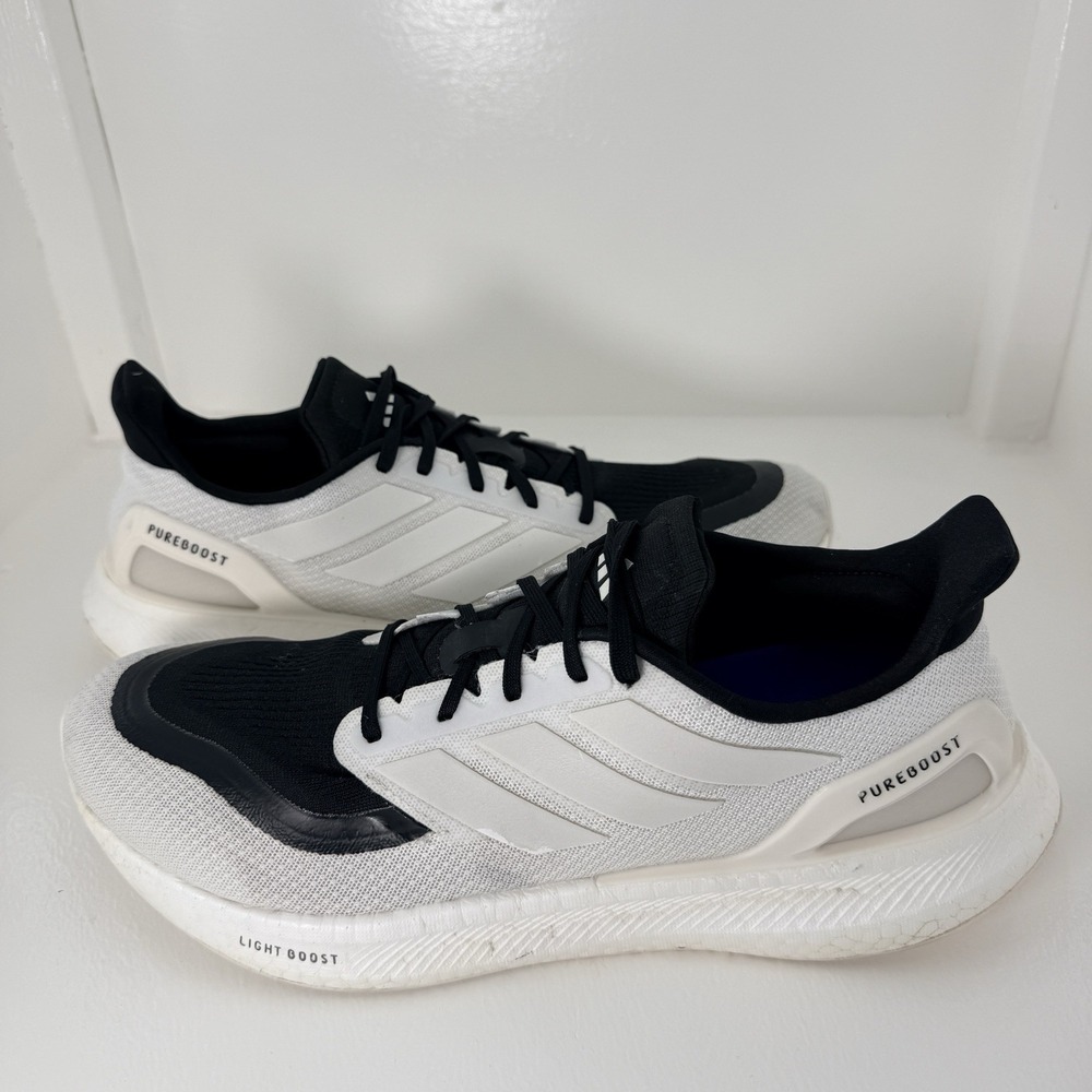 Adidas PureBoost 5 IF9192 White Black Light Boost Running Shoes Men's Size 12